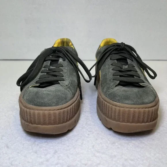 Puma Fenty Cleated Creeper by Rihanna suede green yellow sneaker womens 7.5 - Picture 4 of 12